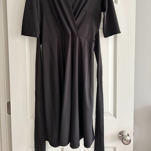 Karina Dresses - Ruby Dress (3/4 Sleeves) - Solid Black, size M/L, Like New - Picture 2 of 5